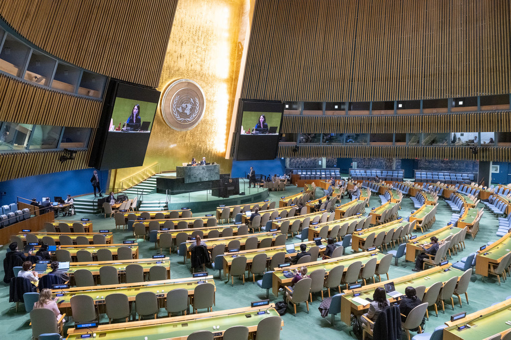 من الأرشيف: قاعة الجمعية العامة للأمم المتحدة.